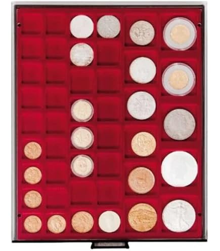 Leuchtturm Nobile – Écrin Pour 3 Capsules Quadrum – Boîte à Monnaie élégante En Simili Cuir Noir