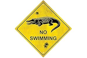 BEARN Autocollant Sticker Panneau Route Australie Crocodile no Swimming logo numéro 12 - - Taille : 4 cm