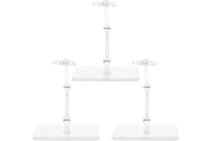 Toyvian Support De Figurine D'action 3 Pièces Assemblage Transparent Support D'affichage De Figurine Base De Modèle De Pour Fourniture De es