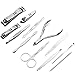 LUPO® 12 Pcs Manicure Pedicure Grooming Set - Professional Nail Care Clippers Scissors Cuticle Kit and Travel Case