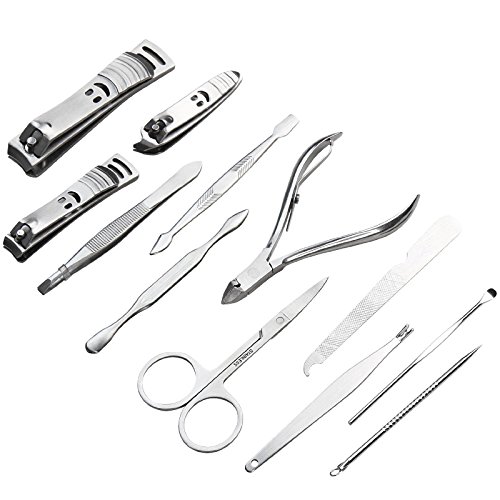 LUPO® 12-teiliges Maniküre Pediküre Kosmetik Set Nagelpflege Clipper Nagelhaut Etui - 7