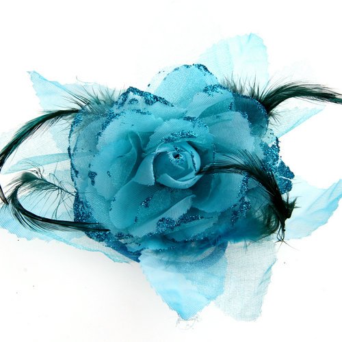 Easy Provider® Feder Organza Rosen Blau Haarband Haargummi Haarblume TOP