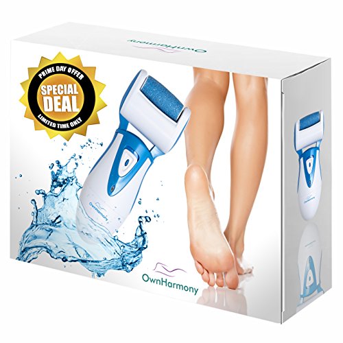 Lima-Eléctrica para Durezas Pies Own Harmony - Poderoso Removedor de Callosidades y Muertas Piel - Herramientas de Pedicura Recargables con 3 Diamond Rodillos - Profesional Suaves Cuidado de los Pies