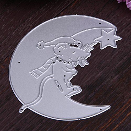 Amazingdeal365 niedliche Mond Metall Form Schablonen Schneiden DIY Dekor Sammelalbum Karten Buchzeichen Lesezeichen als Geschenk für Freunde Geburtstag Kinder,Kindergarten Hobby Schule Handarbeit Unterricht usw. Ein tolles Geschenk! - 3