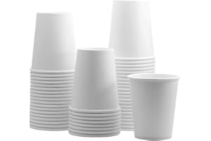 GUSTO [8 oz. - 240 ml - 100 Count Disposable White Paper Cups, Hot Coffee Cups - Eco-Friendly Hot Cups - Formerly Comfy Package