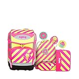 Ergobag cubo-Set NEO Edition (6-teilig: Schulrucksack, Sporttasche, Hartbleistifttasche (22 Stk.), Bleistiftrolle, Nackenbeutel, Kletties (3 Stk.))