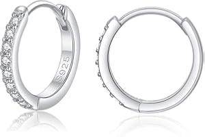 Bewenda Creolen Silber 925 Klein, 925 Sterling Silber Ohrringe Creolen, Unisex Ohrringe Kreolen für Damen Mädchen, Nickelfrei Hypoallergen Schlafen Knorpel Huggie Rund Ohrläppchen Ohrschmuck