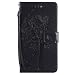 Produktbild Google Pixel XL Hülle, Chreey Prägung [Katze Baum] Muster PU Leder Hülle Flip Case Wallet Cover mit Kartenschlitz Handyhülle Etui Schutztasche [Schwarz]