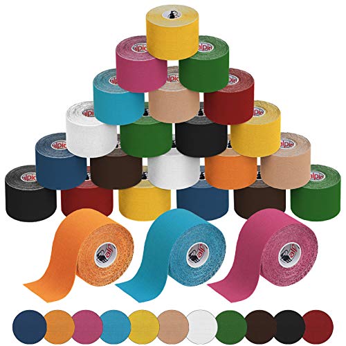 ALPIDEX 24 rotoli di nastro kinesiologico 5 m x 5,0 in varia colori, Colore:misto