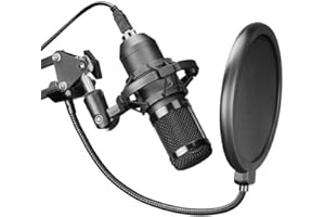 Mars Gaming MMICPRO, Microphone PC USB, Condensateur, Streamings Ultra-Haute Définition, ASMR, Noir