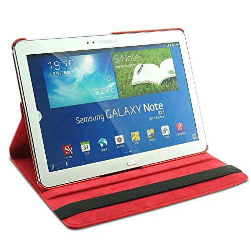 COOVY® 360° ROTATION COVER FÜR SAMSUNG GALAXY NOTE 10.1 EDTION 2014 SM-P6000 SM-P6010 SM-P6050 SM-P600 SM-P601 SM-P605 SMART HÜLLE TASCHE ETUI CASE SCHUTZ STÄNDER Farbe rot - 6