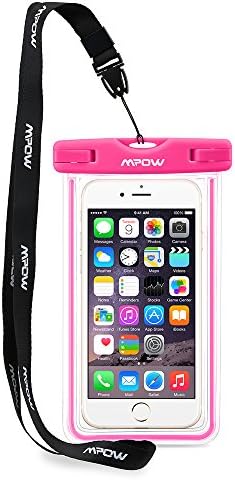 IPX8 Waterproof Case,Mpow Universal Durable Underwater Dry Bag Best Water Proof, Dust Dirt Proof, Snowproof Pouch Touch Responsive and Watertight Sealed System for Apple iPhone 6s, 6 Plus etc-Pink