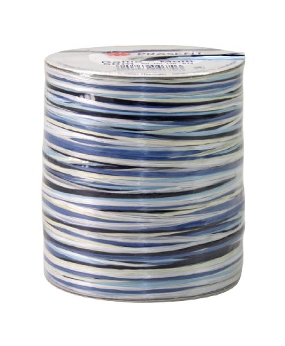 Geschenkband Raffia Multi 50 m blau/weiss VE=1