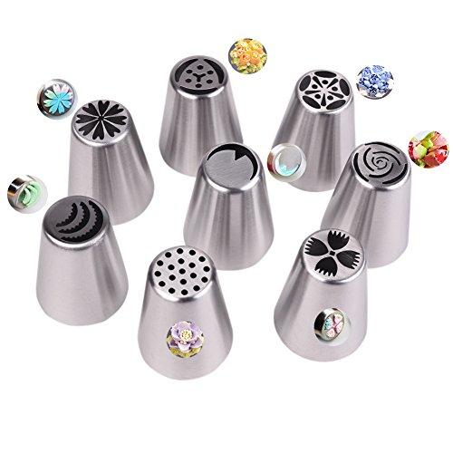 candora® russische Paspelierung Tipps 46pcs 25 Set integrierter Formen Kuchen dekorieren Mund Edelstahl groß Größe Kuchen dekorieren Tools - 5