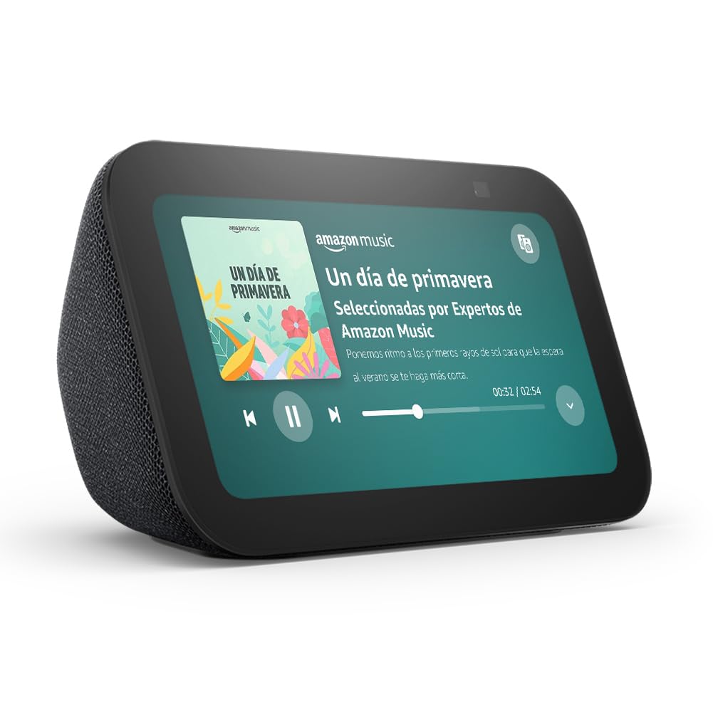 Echo Show 5 (Última generación) | Pantalla táctil inteligente diseñada para controlar tus dispositivos de Hogar digital y más | Antracita, con Acceso Anticipado a Alexa+