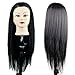 Eseewigs Practice Heads for Hairstylist Cheap Training Head with Black Synthetic Hair for Hair Cutting Practice only