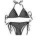 Produktbild Fashion Sexy Womens Gonal Lines Pattern Printing Bikini Set Adjustable Bathing Suits