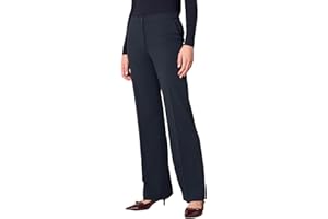 Goldenpoint Donna Pantaloni Flare Long Crepe con Svasatura al Fondo e Vita Elasticata con Bottone