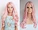 Deluxe Long Curly Pastel Pink Heat Resistant High Fashion Celebrity Wig
