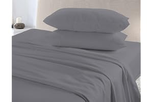 LIZZIE JACOBS Extra Deep Fitted Sheets Plain Flannelette 100% Brushed Cotton Thermal Super Soft Warm Cosy 40cm Deep Fitted Sheets (King, Grey)