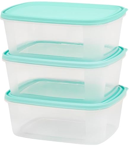 Wham Contenitore Rettangolare Per Alimenti Con Coperchio, 4,5 Litri, Base Trasparente E Coperchio Bianco, Adatto Al Microonde - 2