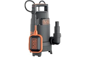 BLACK+DECKER Pompa Immersione BXUP750PTE per Acque Chiare e Scure (750 W, Portata max. 13.000 l/h, Prevalenza max. 8 m)