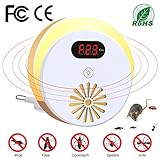 🐭【COBERTURA AMPLIA Y EFECTIVA】- El control de plagas ultrasónico es efectivo en un área 80-120 metros cuadrados, Dado que el ultrasonido no puede penetrar las paredes, recomendamos utilizar al menos 1 dispositivo para cada habitación. Es ideal para apartamentos, oficinas, cocina, garajes, sótanos y almacenes.