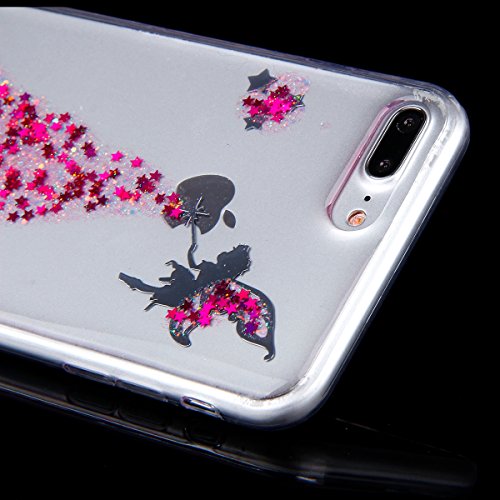 Ikasus     Carcasa de silicona para iPhone 7 Plus de 5 5  pulgadas  dise  o con estrellas brillantes   ngel ni  a  modelo ultra fino  transparente  flexible  ultra delgado  iPhone 8 Plus Case iPhone 7 Plus Case