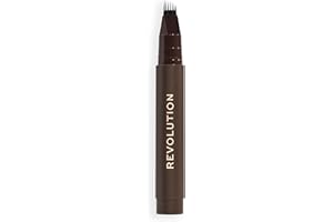 REVOLUTION BEAUTY LONDON Revolution Instant Brow Hair Pen, Applicatore di Precisione per Tratti Sottile Effetto Pelo, Matita per Sopracciglia Lunga Tenuta, Marrone Scuro, Vegan & Cruelty-Free, 1,8 ml