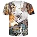 Produktbild BFUSTYLE Unisex beiläufige Naturgetreue Huge Katze Bedruckte T-Shirts