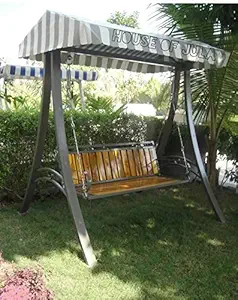 Home & Garden Swing Outdoor Canopy Metal Swing Roof Jhula 3 Seater