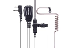 Midland - MA31 Secure TX Microfono 2 Pin con Auricolare Pneumatico Trasparente e PTT, Compatibile con Walkie Talkie G7 Pro, G9 Pro, XT e XT Pro - Comfort e Comunicazione Chiara per Sicurezza e Outdoor