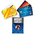 DIY Anti-Theft Travel Wallet Set - Fake Credit Cards & Debit Cards for Safety Against Pickpockets & Mugging - Decoy Wallet & Travel Document Holder - With 6 Unisex Cards (Styles Vary), Multi-Colored,