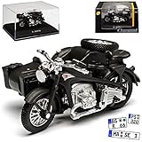 Das Fahrzeug ist ca 6 cm lang Cararama Zündapp KS750 Grau mit Seitenwagen mit Sockel und Vitrine 1/43 Modell Motorrad mit individiuellem Wunschkennzeichen