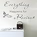 Produktbild wall 's Egal Everything Happens For A Reason Abnehmbare Vinyl Wanddekoration groß Wandtattoo Kunst Wandbild DIY, Vinyl, schwarz, Large Size