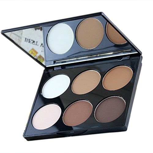 U Can Be 6 Colour Contour Face Powder Makeup Blush Brownzer Concealer Palette with Mirror,#1, #1