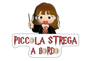 FFRAME Adesivo per bambino a bordo, bambina a bordo, strega a bordo, ragazzina a bordo, vinile facile da attaccare, bambino a bordo, adesivo per auto