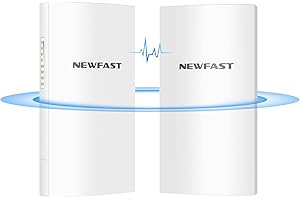 ‎NEWFAST NEWFAST Outdoor WLAN Bridge,300Mbps Neuester Outdoor WLAN Access Point Für Bauernhof,CPE mit 11dBi Antenne,5.8G 3KM Getriebe stabil,48V POE Power,Wasserdicht,Supports Bridge/AP/Repeater/Routing Modus