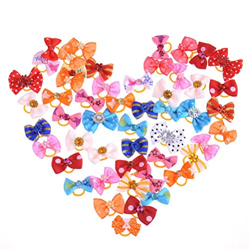 50Pcs-Lovely-Pet-Dog-Cat-Puppy-Grooming-Hair-Bow-Rubber-Band-Headdress-Flower-Hair-Charms-Accessory
