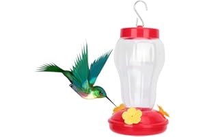 PSSOPP Kolibri Zufuhr hängende Kolibri Tränke im Freienvogel Plastiktrinker Blumen Form Wilder Vogel Wasserspender(Rot)