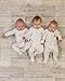 The Essential One - 3 Pack Baby Unisex Bright Sleepsuits Babygrows- Cream - 6-9 Months - ESS133