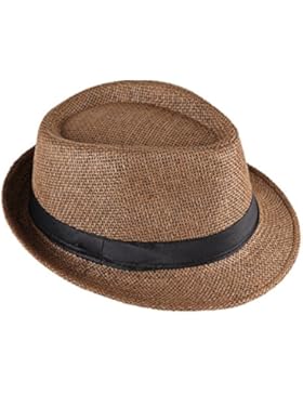 Strohhut Panama Fedora Trilby Gangster Hut Sonnenhut mit Stoffband