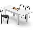 Mobili Fiver Eldorado Extendable Dining Table - White Gloss Square, 90x90cm To 90x180cm, Made In Italy
