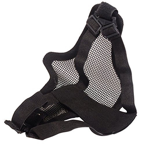 Coxeer Mesh Gesicht Schädel Maske Airsoft Halbmaske Ausrüstung Stahl Airsoft Masken - 5