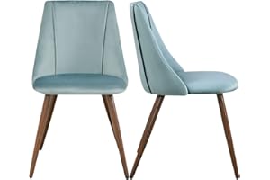 FurnitureR Juego de 2 sillas de Comedor escandinavas, Silla Decorativa tapizada de Mediados de Siglo, Silla de Ocio Moderna sin Brazos, Cocina, Sala de Estar, Aqua