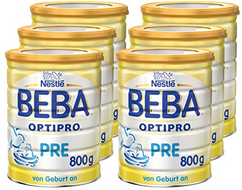 Preisvergleich Produktbild Nestlé BEBA OPTIPRO PRE Anfangsmilch, Baby-Milch mit guter Verträglichkeit, Milchpulver, für Säuglinge, ab Geburt, 6er Pack (6 x 800 g)