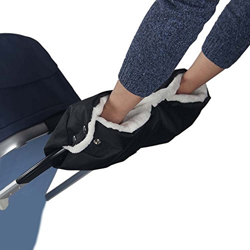 Butterme Baby Pram Pushchair Stroller Hand Muff Waterproof Fingerless Gloves Hand Warmer Winter Mitts Black