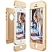 Produktbild CE-Link für iPhone SE/iPhone 5/iPhone 5s Hülle Hardcase 3 in 1 Ultra Dünn 360 Full Body Schutz Schutzhülle Anti-Kratzer Elegant Stoßfest Hart PC Skin Rückdeckel Glatte Rückseite Bumper Handyhülle -- Gold