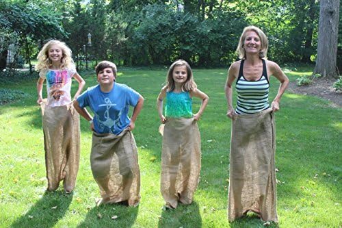 Burlapper Burlap Potato Sack Race Bags (4 Bags - 24 Inch x 40 Inch)