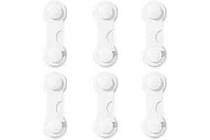 LINAERSHAO 6 piezas Cierre Seguridad Cajones,Protectores Puertas,Seguridad Bloqueo,Seguridad Cajones,Cerraduras para bloqueo con ajustable para Muebles De Cocina